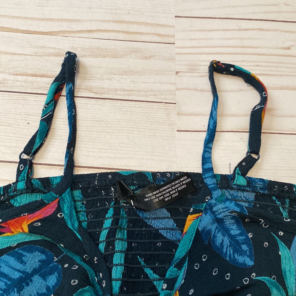 Aqua Multi Colored Pattern Crop Top - image 5